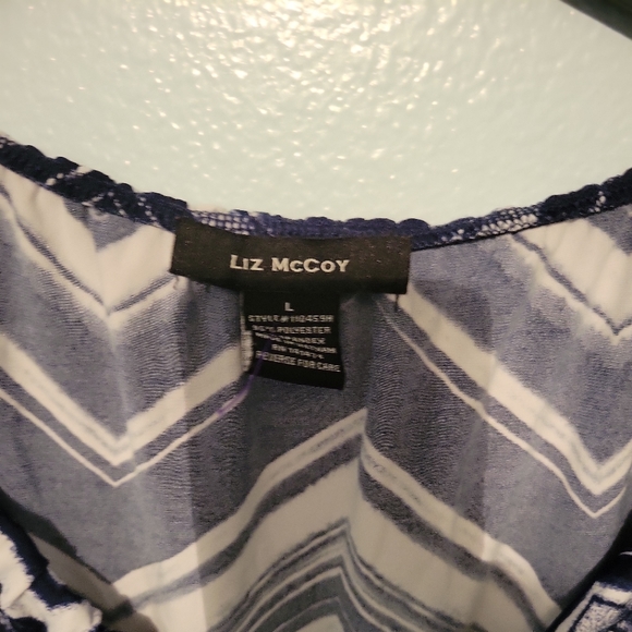 Liz McCoy multicolor gently used blouse L. - Picture 5 of 5
